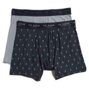 Ted Baker S Premium Soft Modal Navy Gray Boxer Briefs Pack of 2